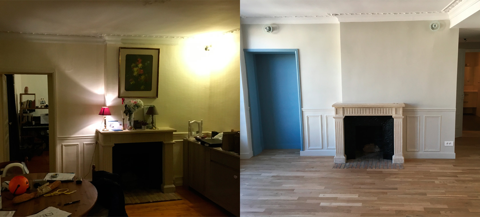 Rénovation appartement charme Chantilly salon